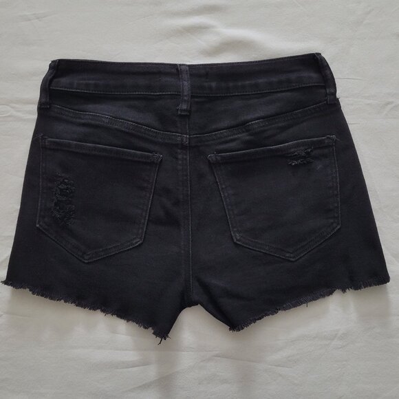 SO Juniors Black High Rise Shortie Shorts Distressed Cut Off Size 5 - Picture 9 of 11